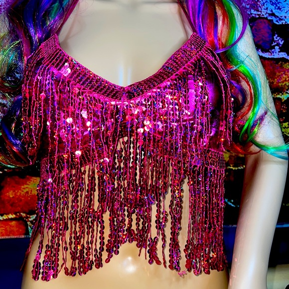 New Sequinned Halter Top - Picture 6 of 11